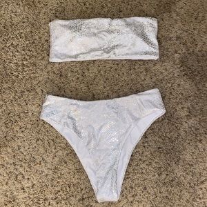 Metallic snakeskin bikini